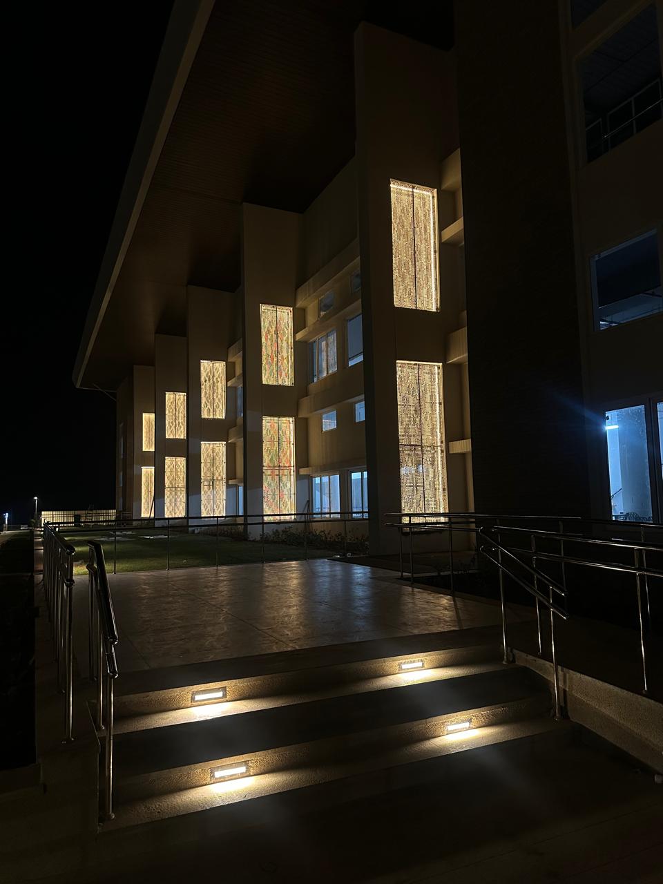 Trimetro Garments Khurda — industrial facade and ceiling execution.